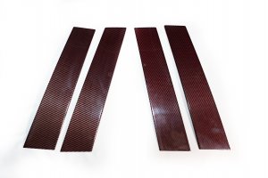 Alfa Romeo Giulia Exterior Door Pillars - Carbon Fiber - Red - Feroce Carbon Alfa Romeo Giulia Exterior Door Pillars - Carbon Fiber - Red - Feroce Carbon